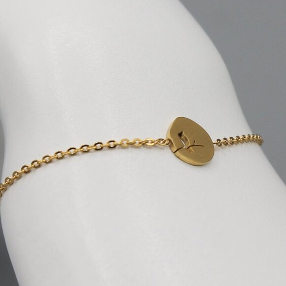 Jewelry bracelet bird animal branch tree nature yellow gold tone minimalist new - Picture 5 of 6